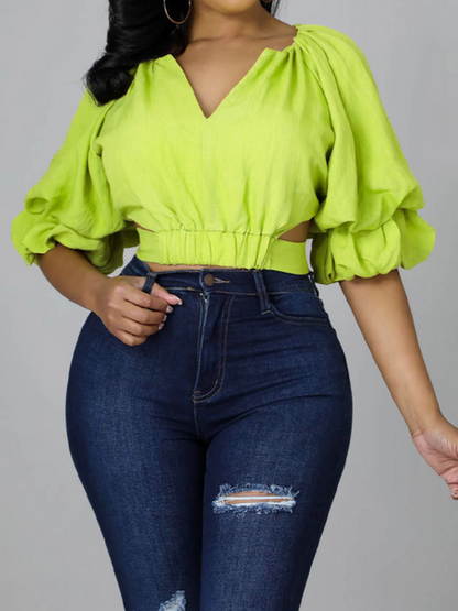 Women's Loose Short Crop Shirt