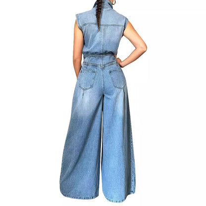 Women One Piece Denim Jumpsuit