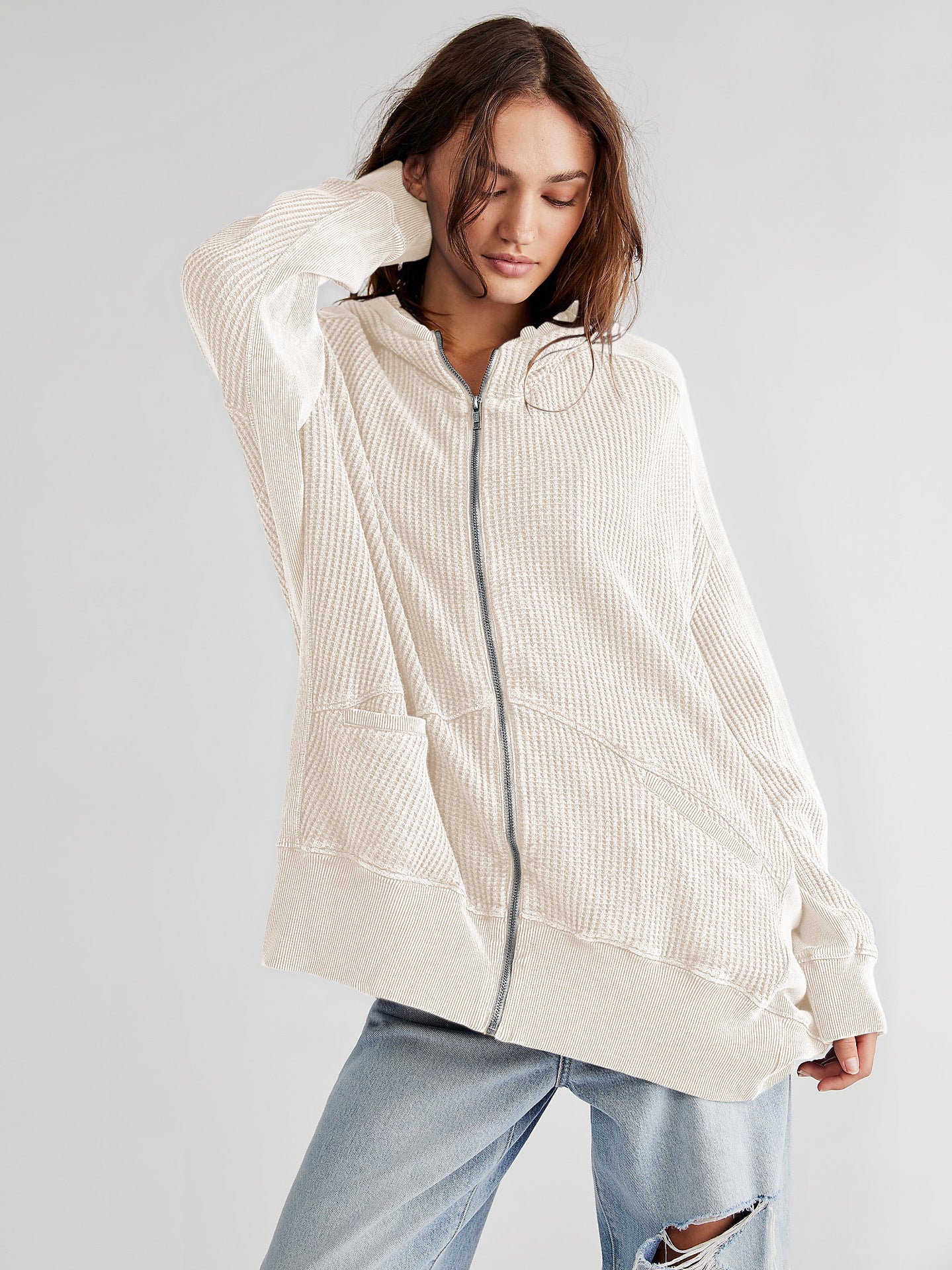 Zipper Hoodie Cardigan