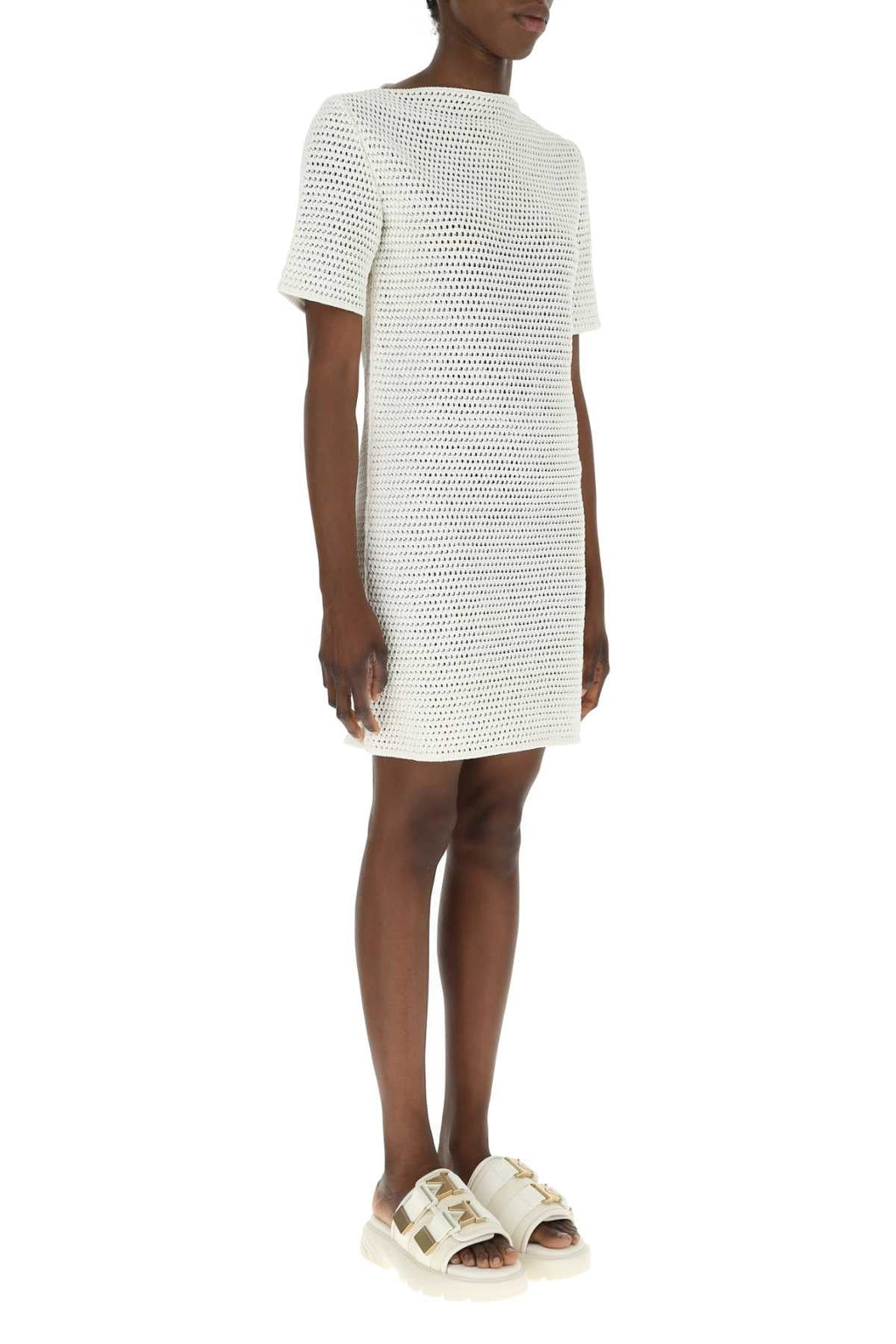 Bottega Veneta Women Ivory Crochet Dress