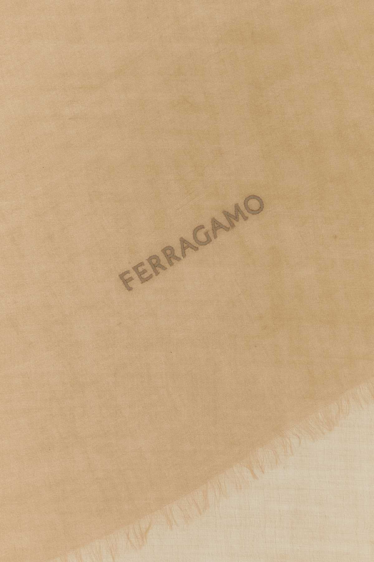 Salvatore Ferragamo Women Camel Cashmere Scarf