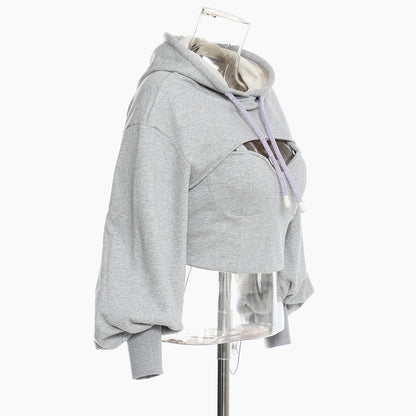 Cropped Pullover Sweater Hoodie