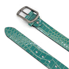 Crocodile Emboss PU Leather Pin Buckle Belt