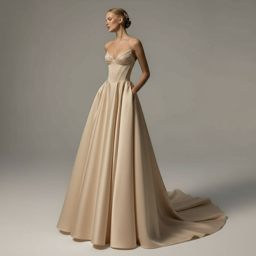 Sweetheart Vestidos De Novia Backless Bridal Gown