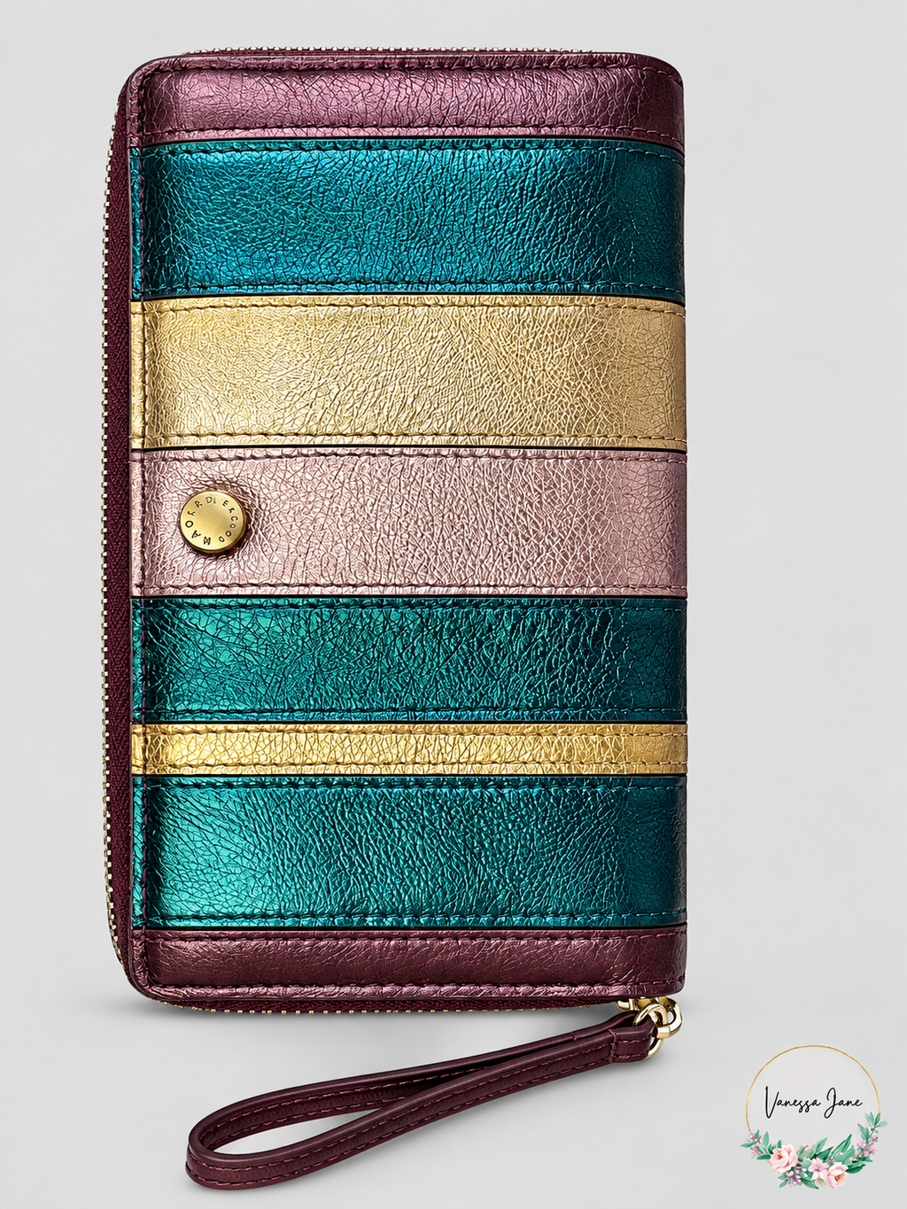 Radley London Clifton Hall Metallic Colorblock Leather Wristlet Wallet
