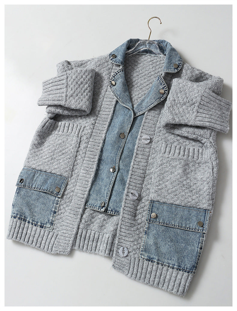 Thick Loose Denim Coat Cardigan