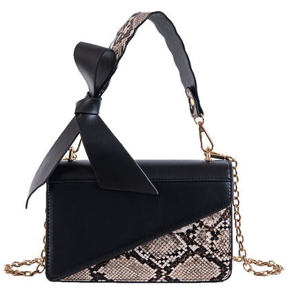 Small Snake Print Shoulder Chain Messenger Bag