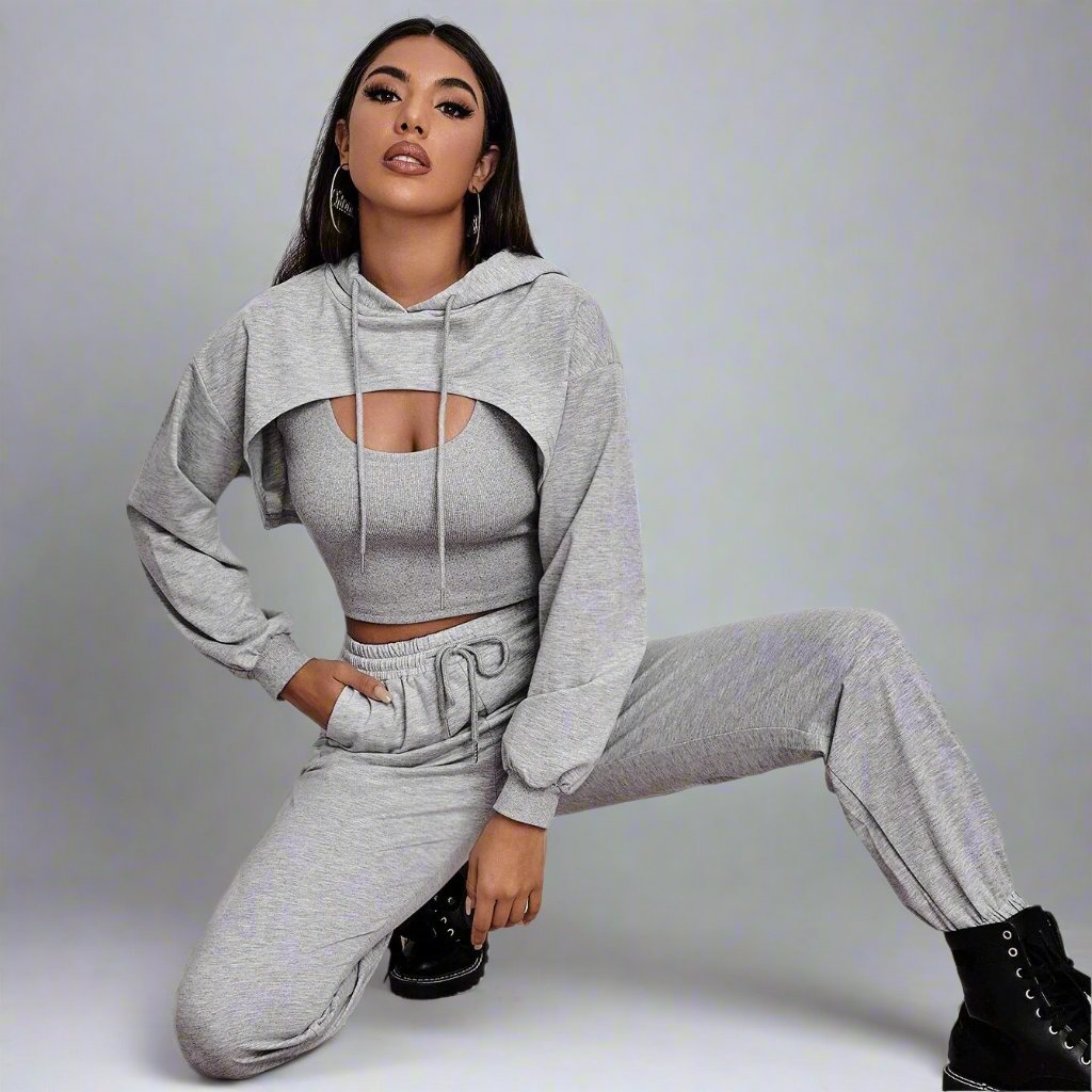 Two-piece Sling Vest Hoodie Set