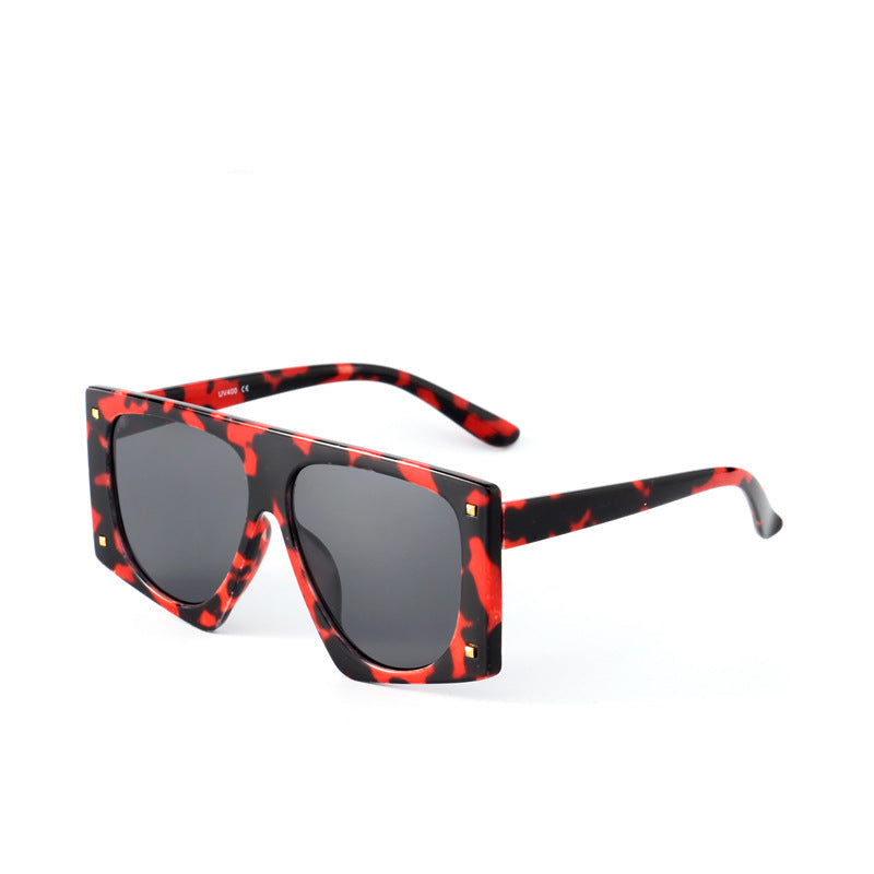Square Leopard Frame Print Sunglasses
