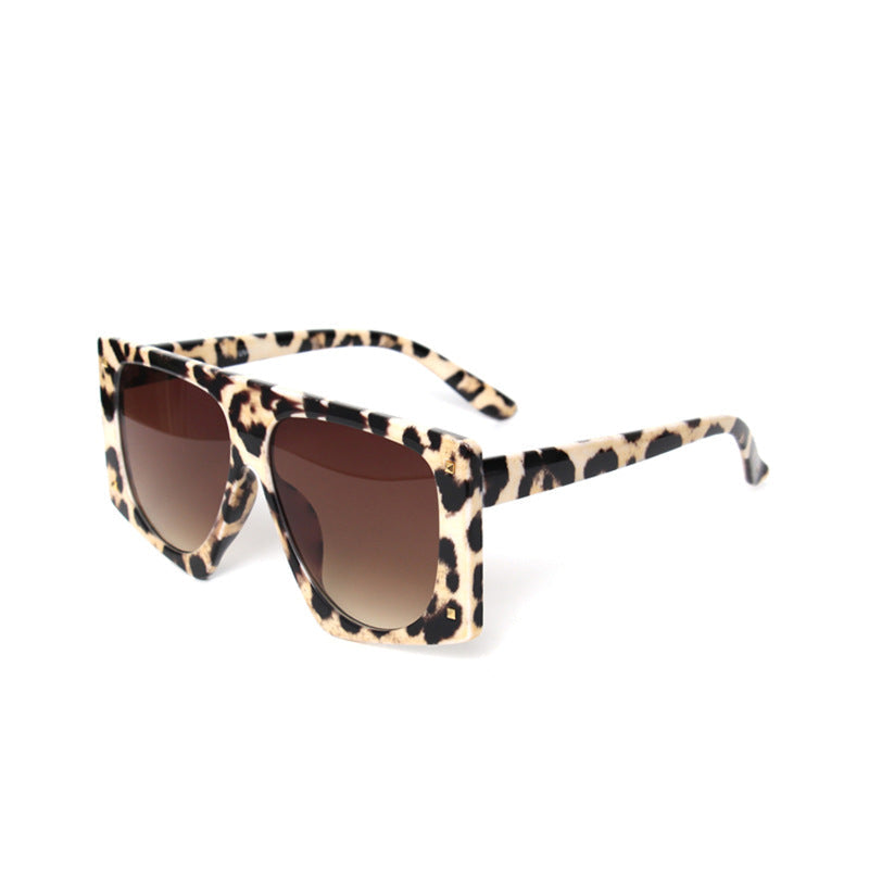 Square Leopard Frame Print Sunglasses
