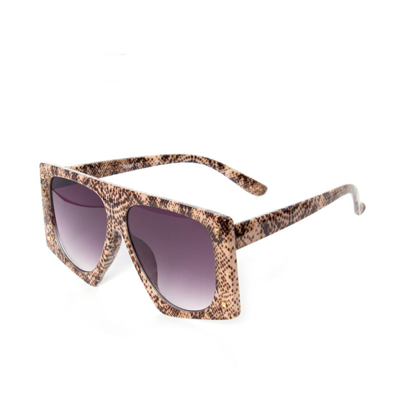 Square Leopard Frame Print Sunglasses