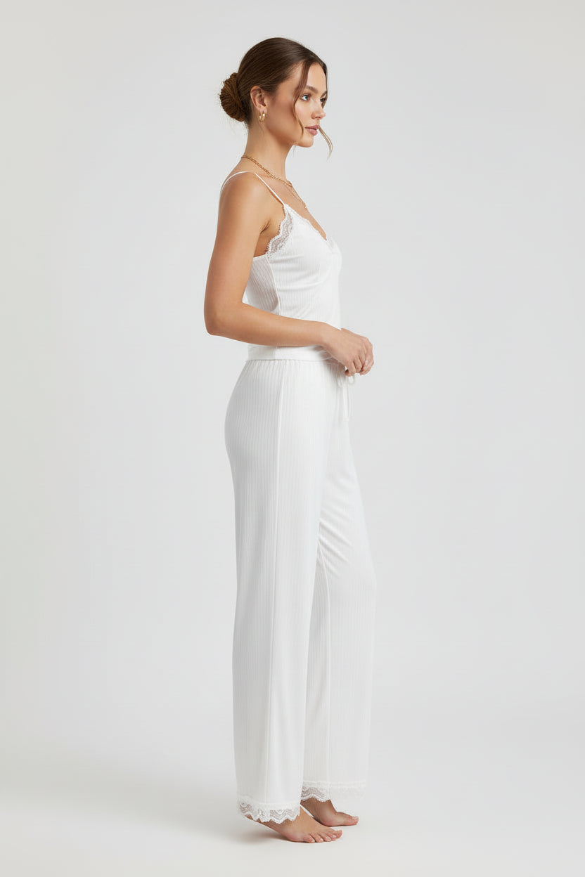 White Knitted Lace Lounge set