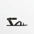 Genuine Leather Flat Clip Toes Sandals