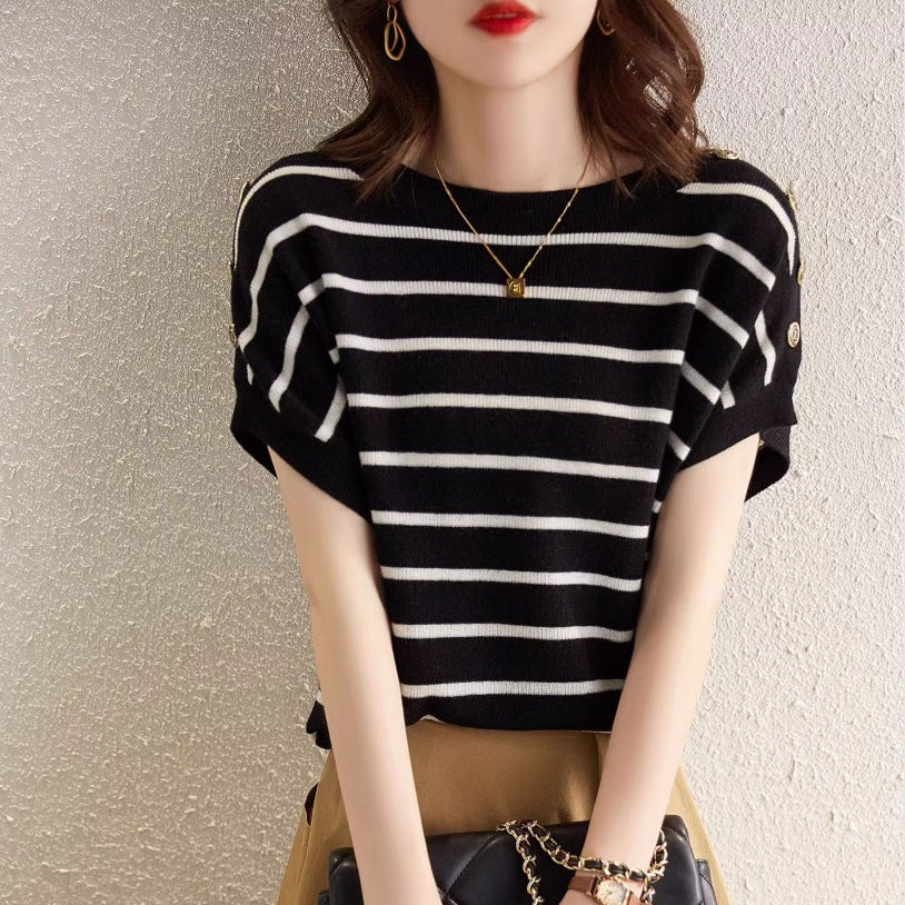 Striped Top Short Sleeve T-shirt
