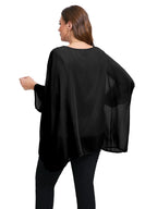 Curve Elegant Batwing Chiffon Blouse