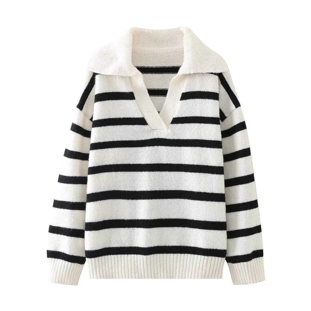 Loose Striped Knitted Sweater