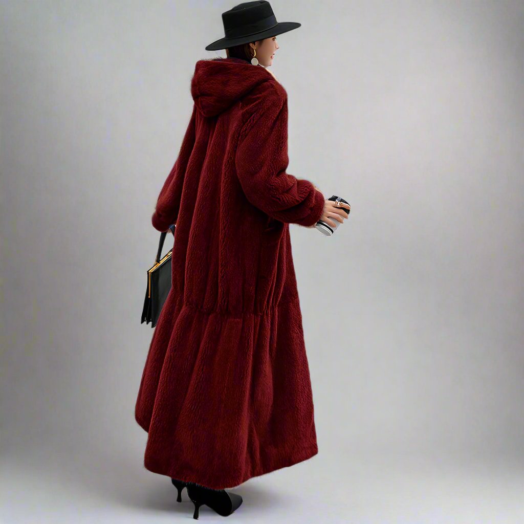 Hooded Long Fur Coat