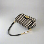 Houndstooth Print Shoulder Bag