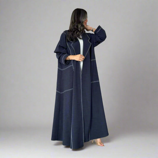 Open Line Denim Long Trench Coat