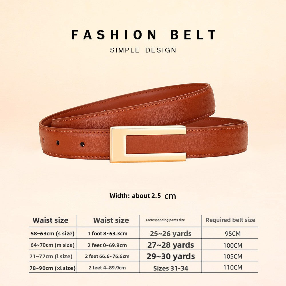 Sleek leather belt