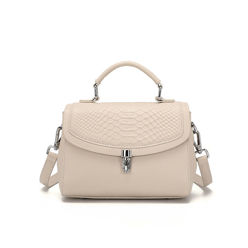 Diagonal Leather Handbag