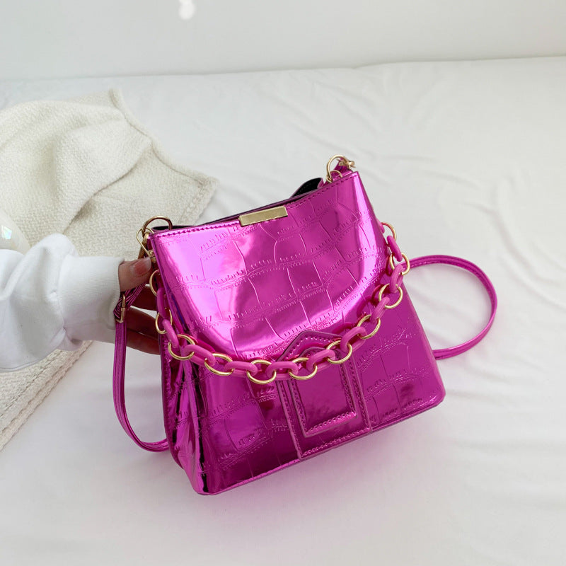 Laser Chain Handbag Bucket Bag