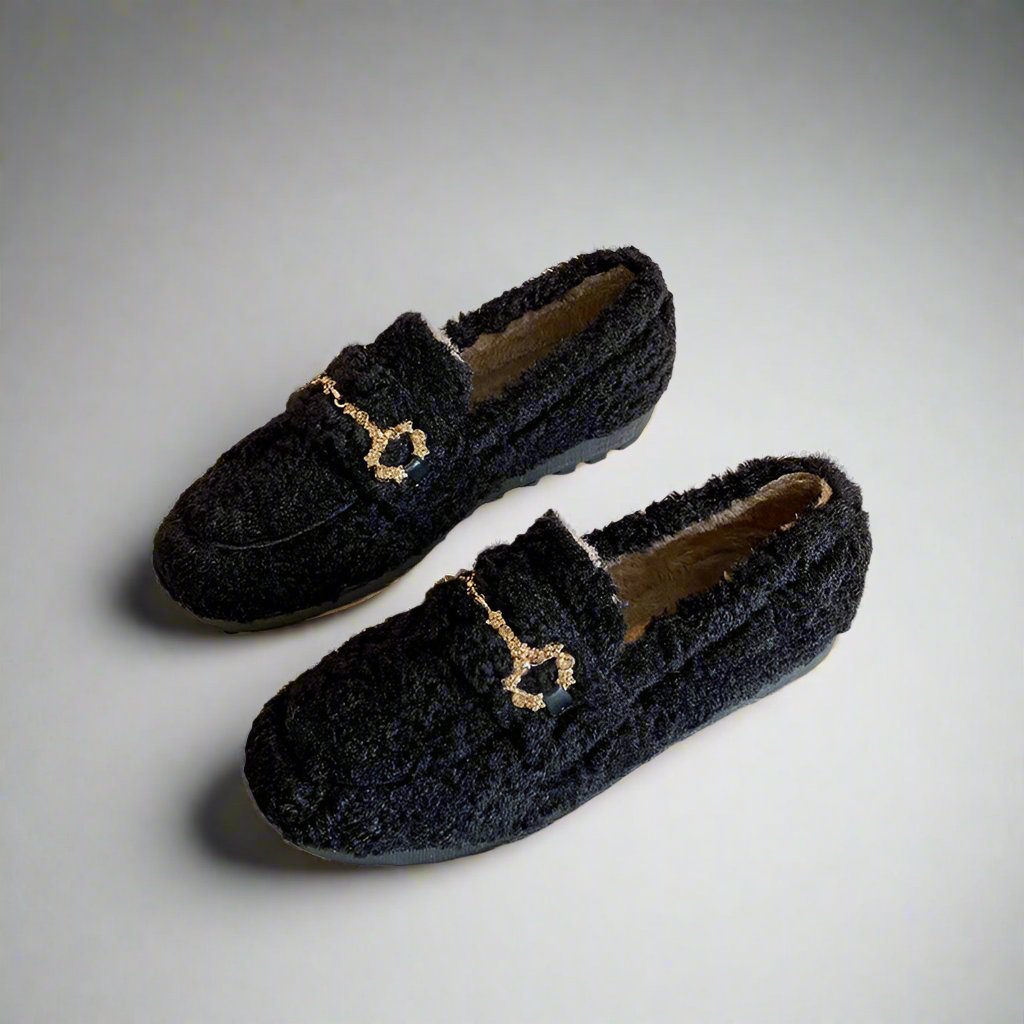 Fleece-lined Lamb Wool Loafer Shoes