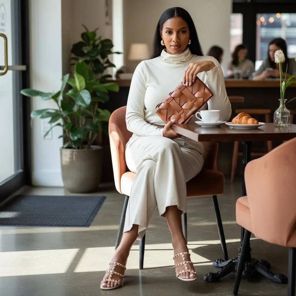THE ZENOBIA WOVEN CLUTCH