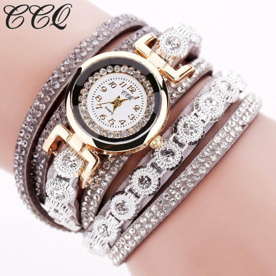 Ladies Velvet Diamond Winding Bracelet Watch