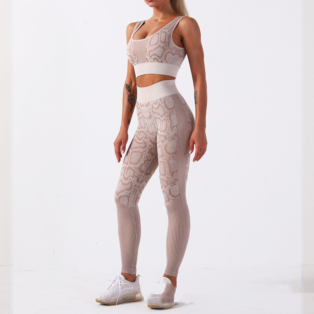 Snake pattern yoga suit