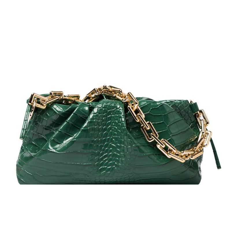 Thick Chain Cloud Animal Print Bag