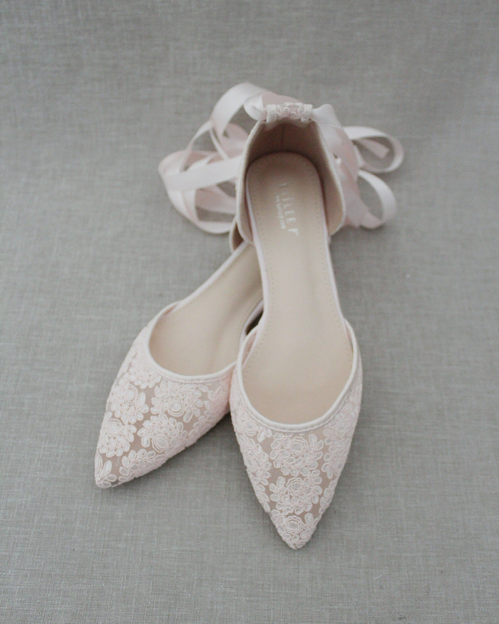 Crochet Lace Pointy Toe with Ankle Tie or Ballerina Lace Up