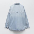 Retro British Style Pocket Denim Shirt