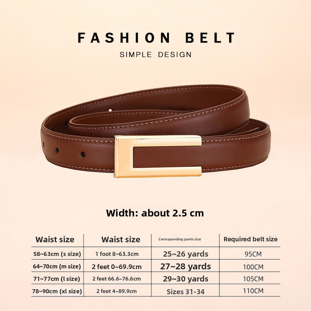 Sleek leather belt