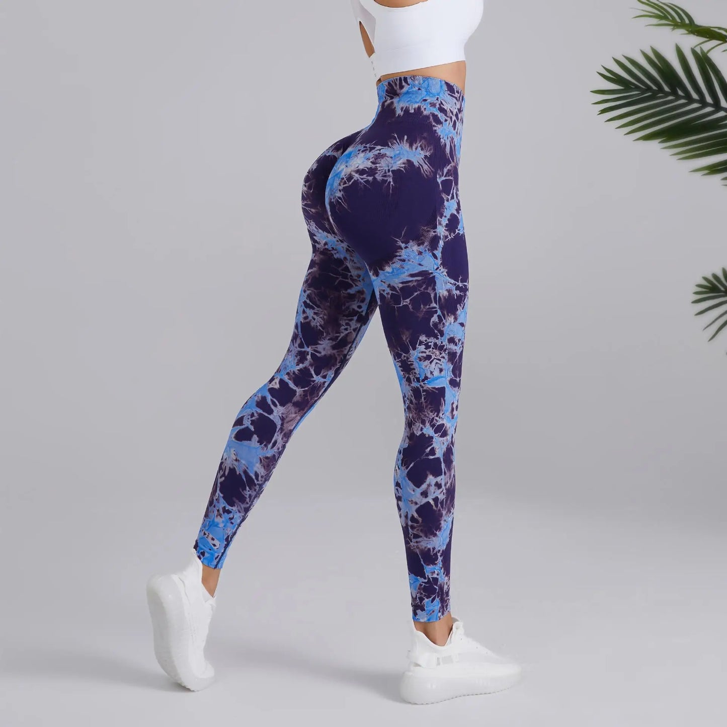 Seamless Peach Yoga Pants Women's Dual Color Tie Dye Tie Float High Waist Sports  Leggings Lifting Hip Running Fitness Leggings