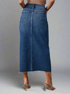 Slit Midi Denim Skirt