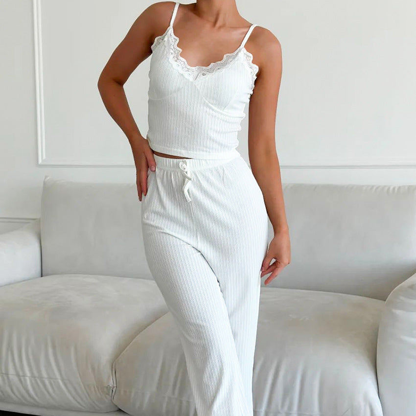 White Knitted Lace Lounge set