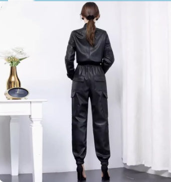PU Leather Jumpsuit