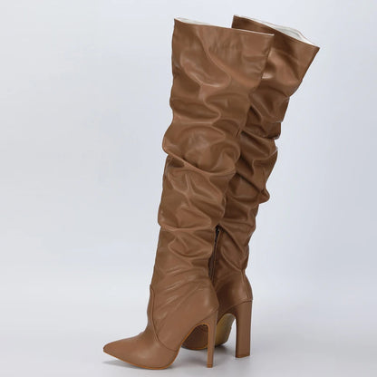 Eilyken Pleated Thigh High Boots