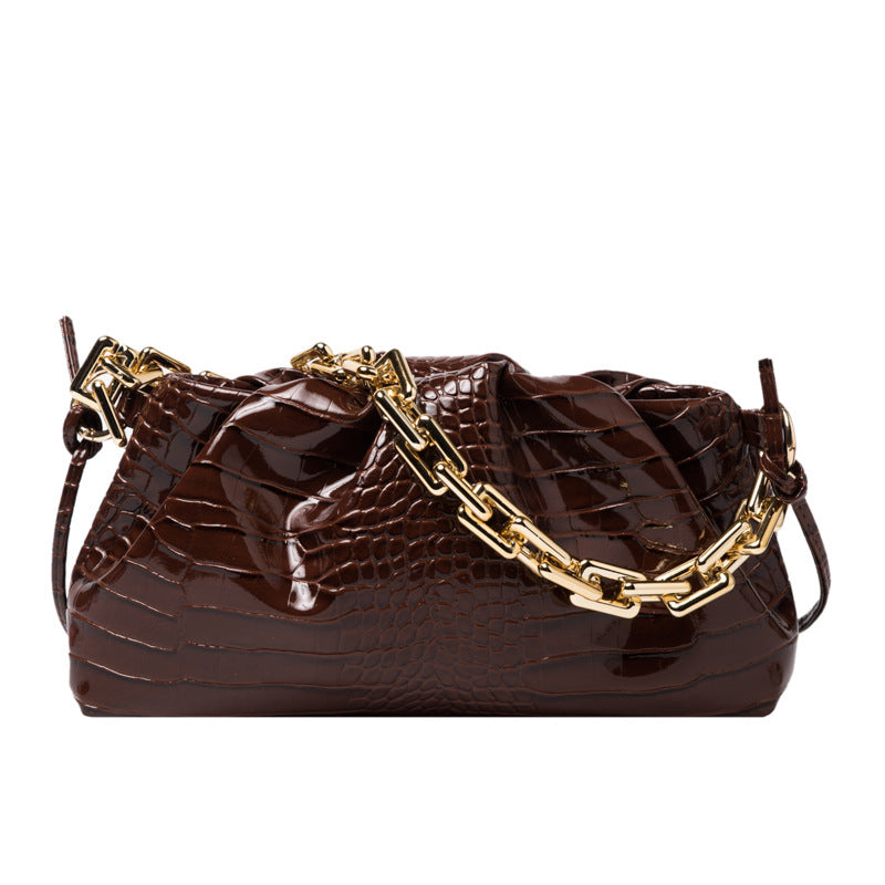 Thick Chain Cloud Animal Print Bag