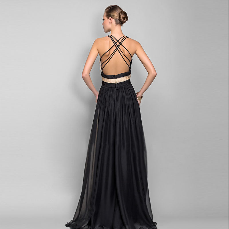 V-neck backless Dress