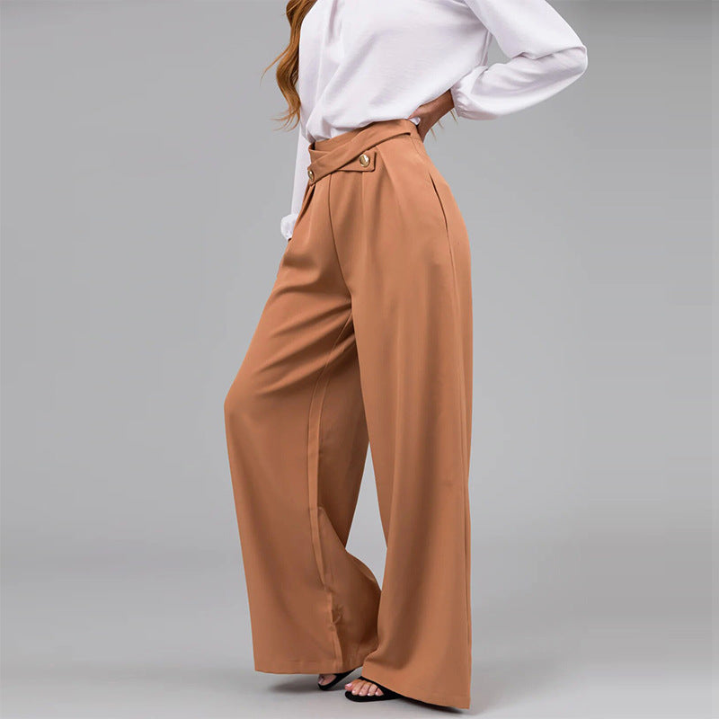 Casual Solid Color Straight-leg Pants