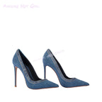 Blue Vintage Denim Hemmed Pump