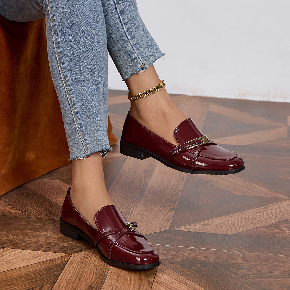 Women’s Patent Leather Square Toe Shoes