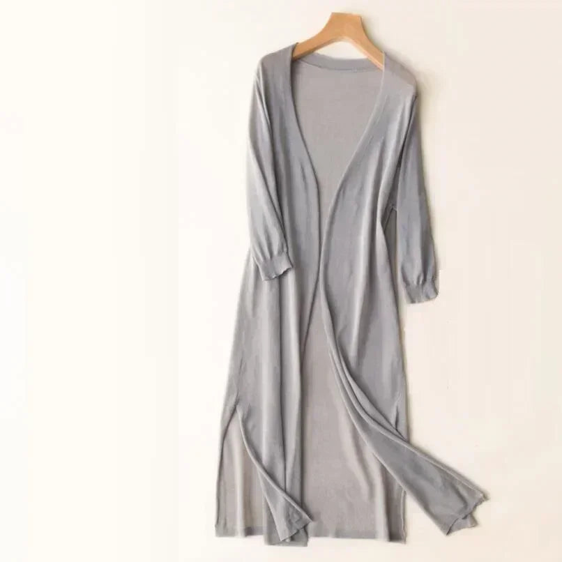 Long Knitted Thin Cardigan