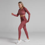 Women's Striped Activewear Set – Gym Leggings & Sports Top