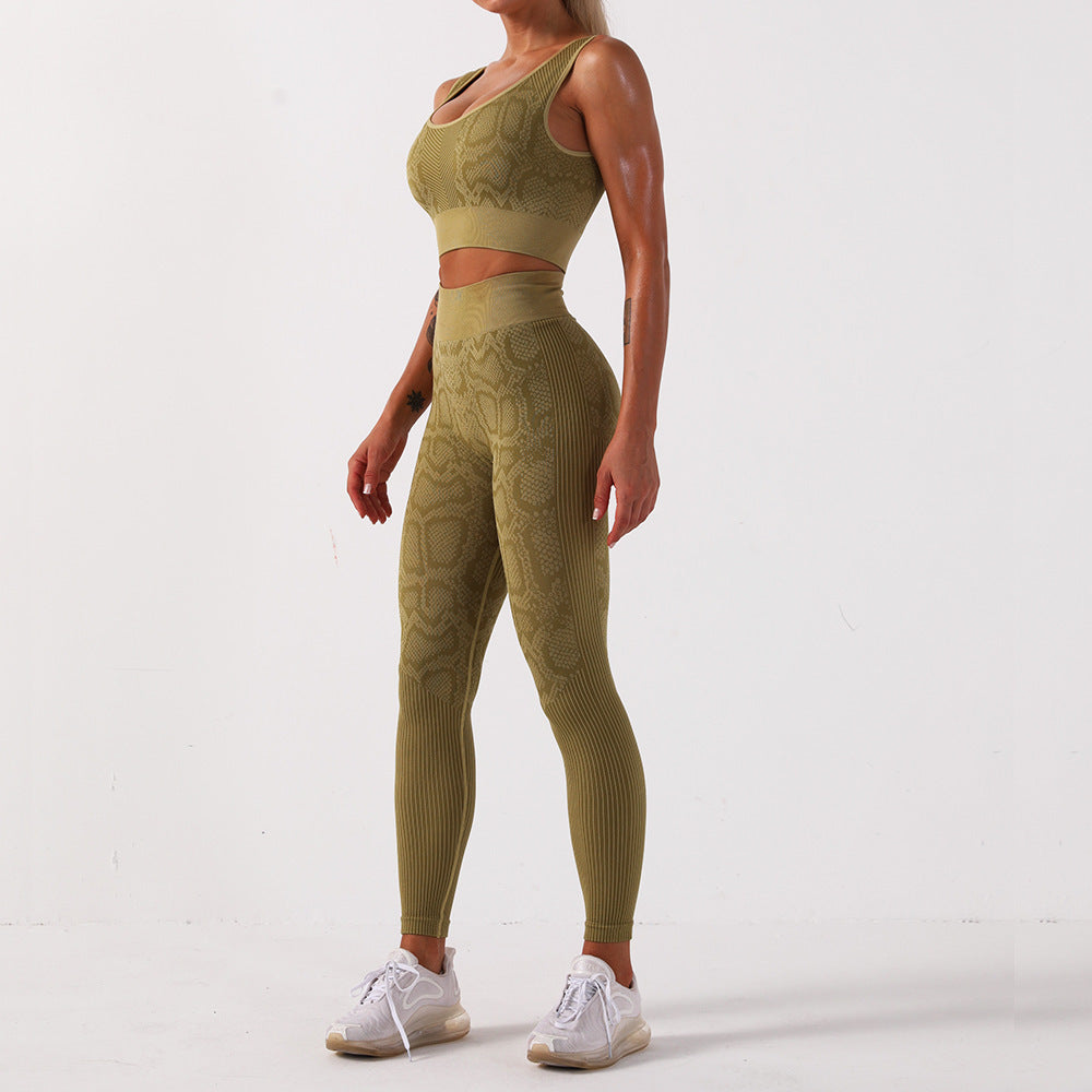 Snake pattern yoga suit