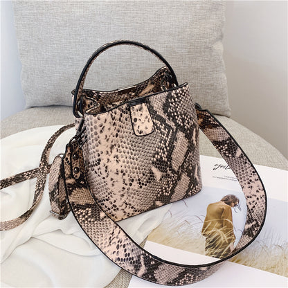 Snake Print Bucket Bag