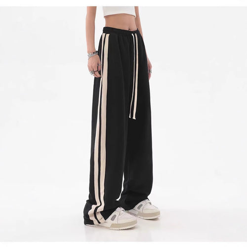 Striped High Waist Wide Leg Sweatpants