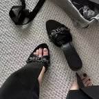 Black Wine Glass Heel Sandals